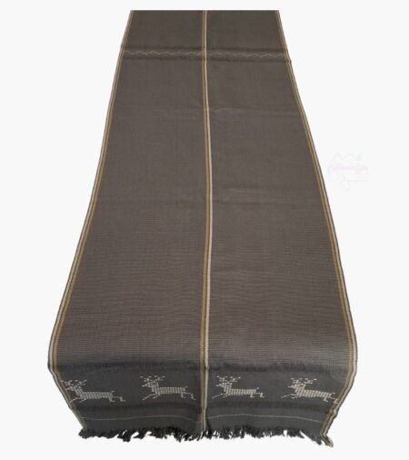 Camino de mesa elegante gris con líneas, venado