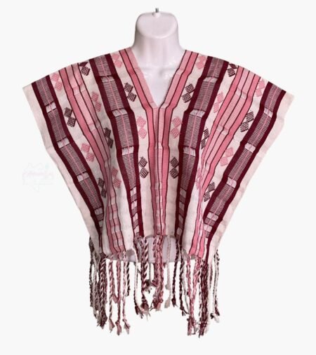 Blusa hombliguera top artesanal de algodón, telar de cintura de Zinacantán