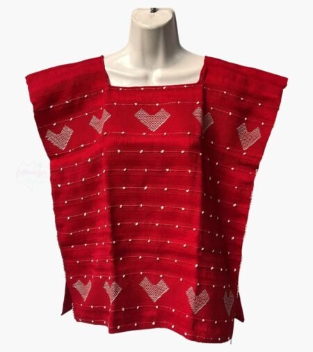 Blusa artesanal de telar de cintura con nuditos, Zinacantán