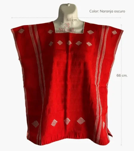 Blusa / huipil artesanal de Zinacantán en telar de cintura