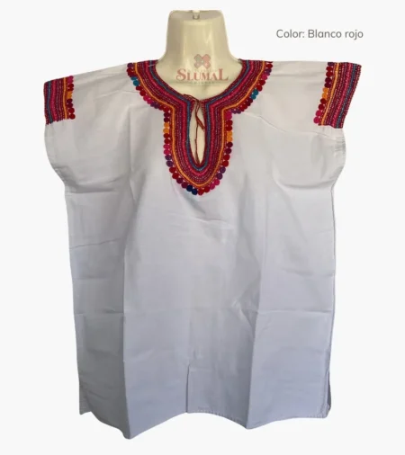 Blusa artesanal de Zinacantán bordada a mano, bordado especial